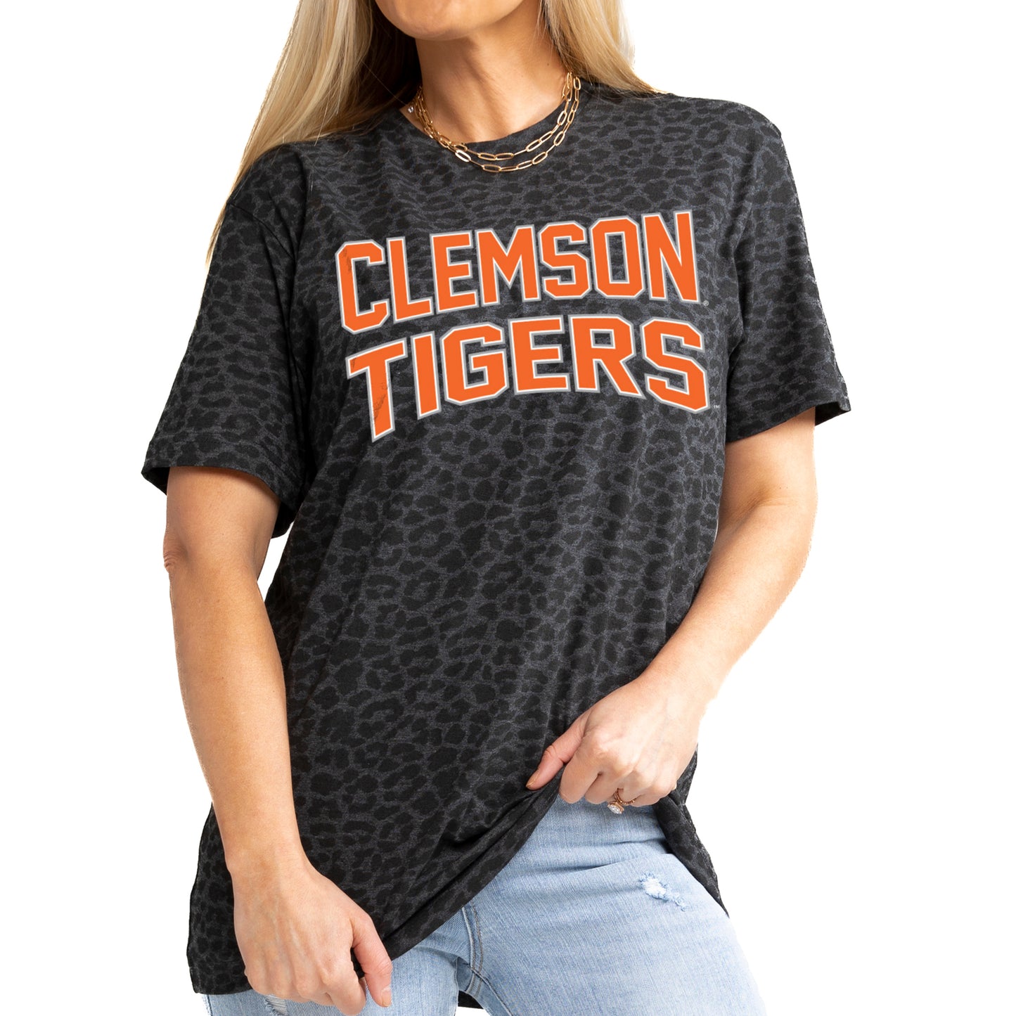 Women's Gameday Couture Leopard Clemson Tigers Fan Favorite Leopard T-Shirt