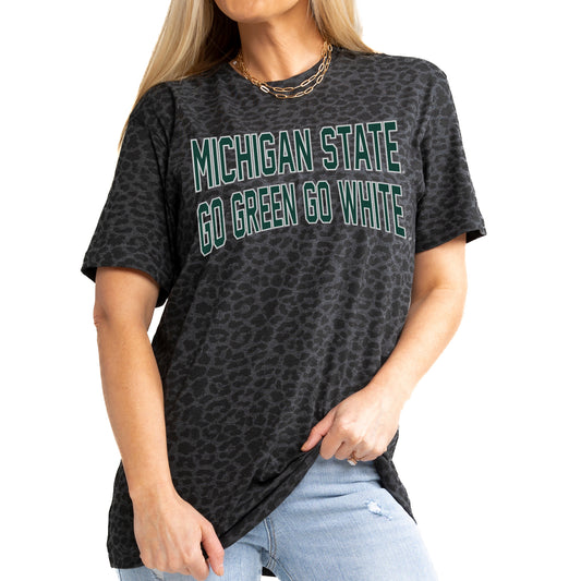 Women's Gameday Couture Leopard Michigan State Spartans Fan Favorite Leopard T-Shirt