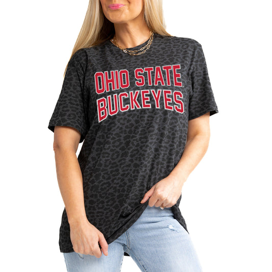 Women's Gameday Couture Leopard Ohio State Buckeyes Fan Favorite Leopard T-Shirt