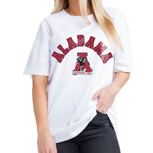 Women's Gameday Couture White Alabama Crimson Tide Now or Never Oversized T-Shirt