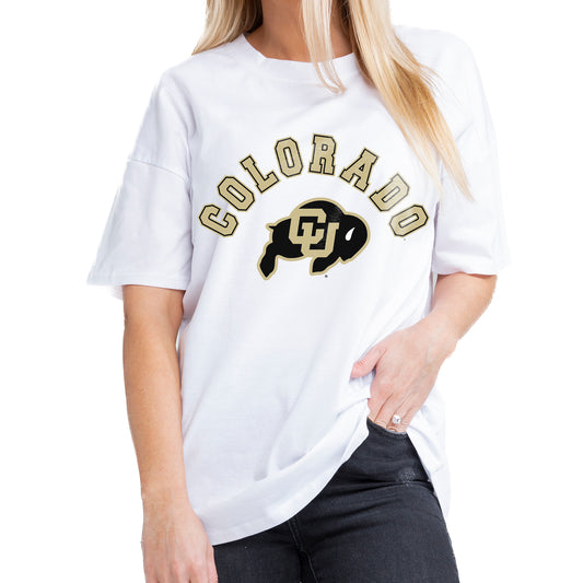 Women's Gameday Couture White Colorado Buffaloes Now or Never Oversized T-Shirt