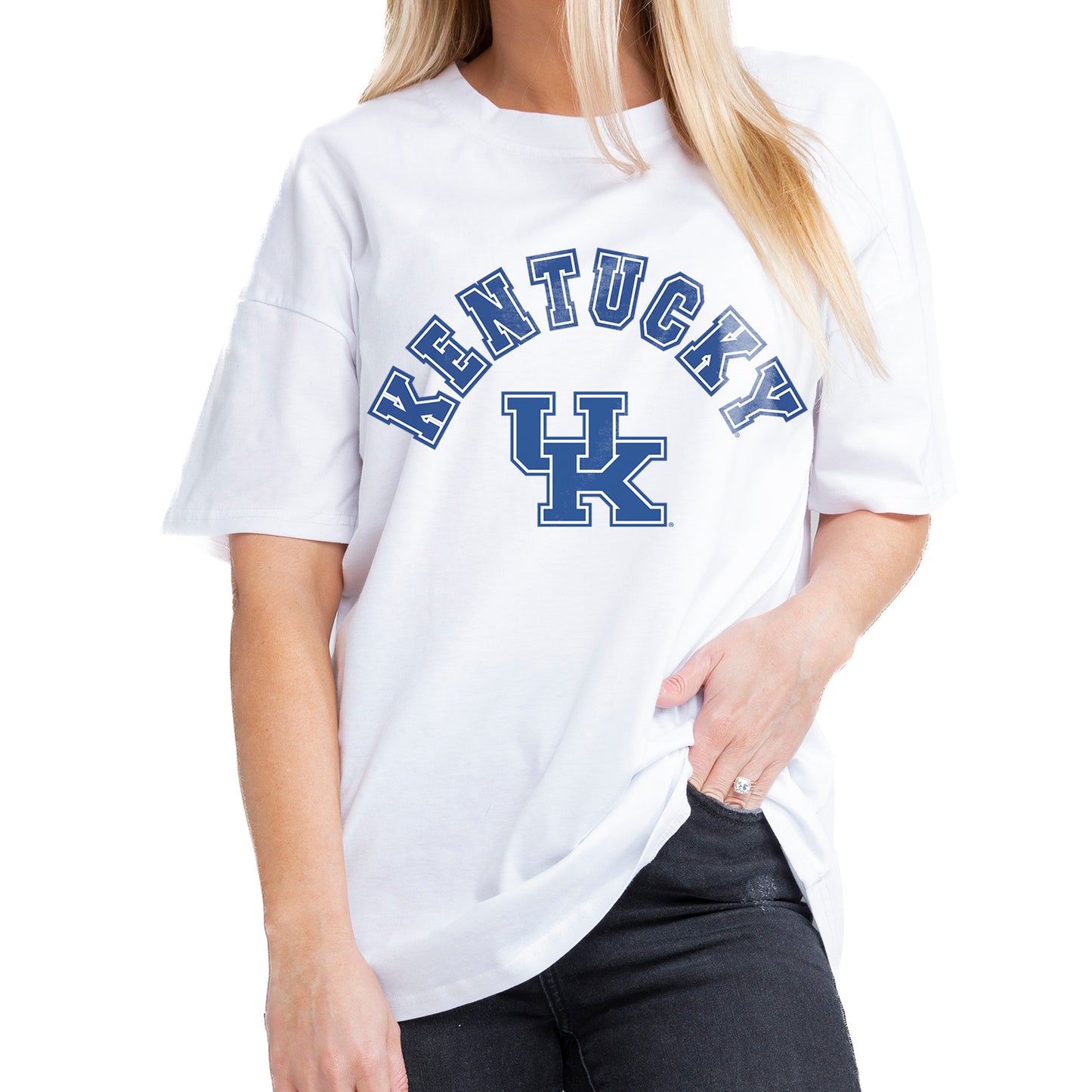 Women's Gameday Couture White Kentucky Wildcats Now or Never Oversized T-Shirt