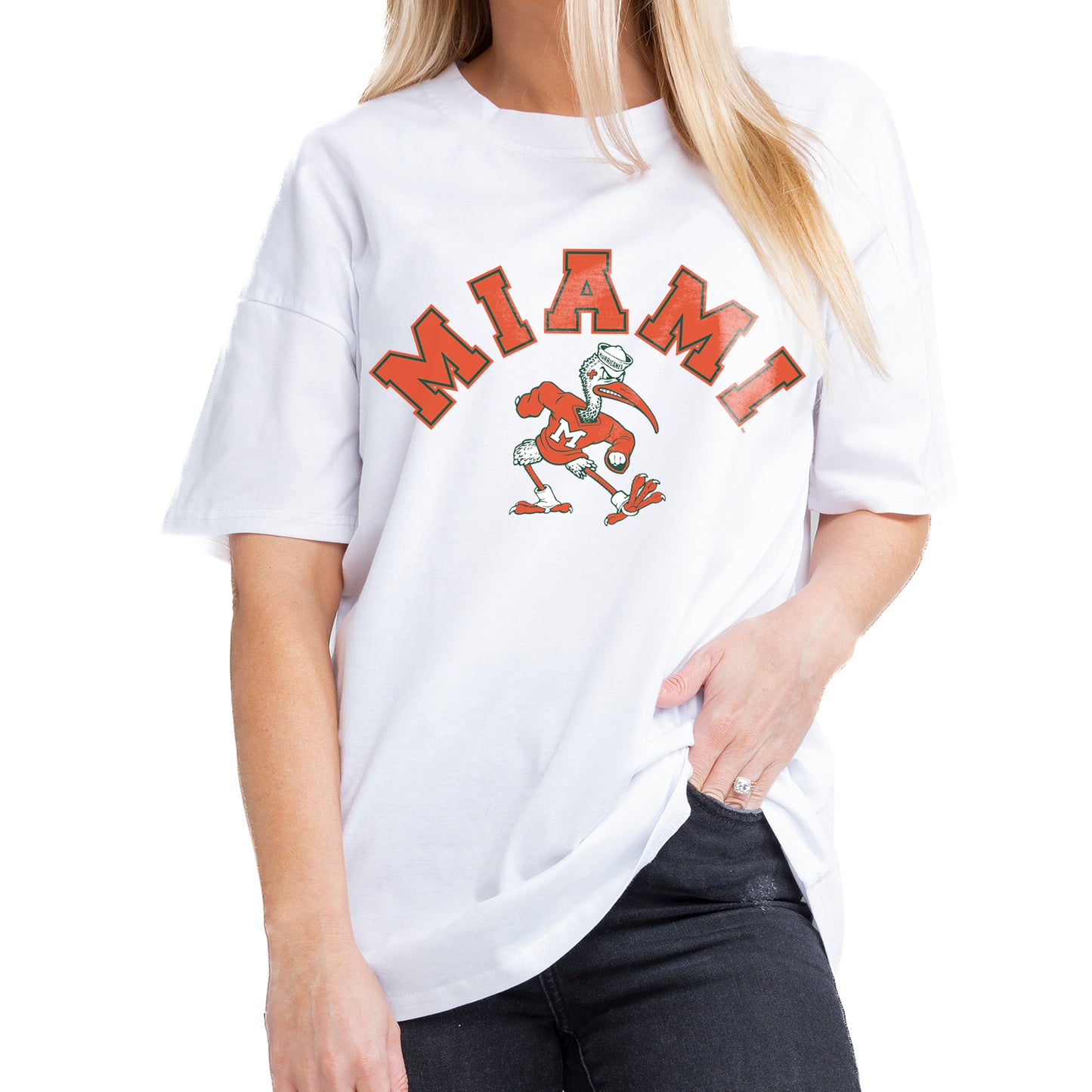 Women's Gameday Couture White Miami Hurricanes Now or Never Oversized T-Shirt