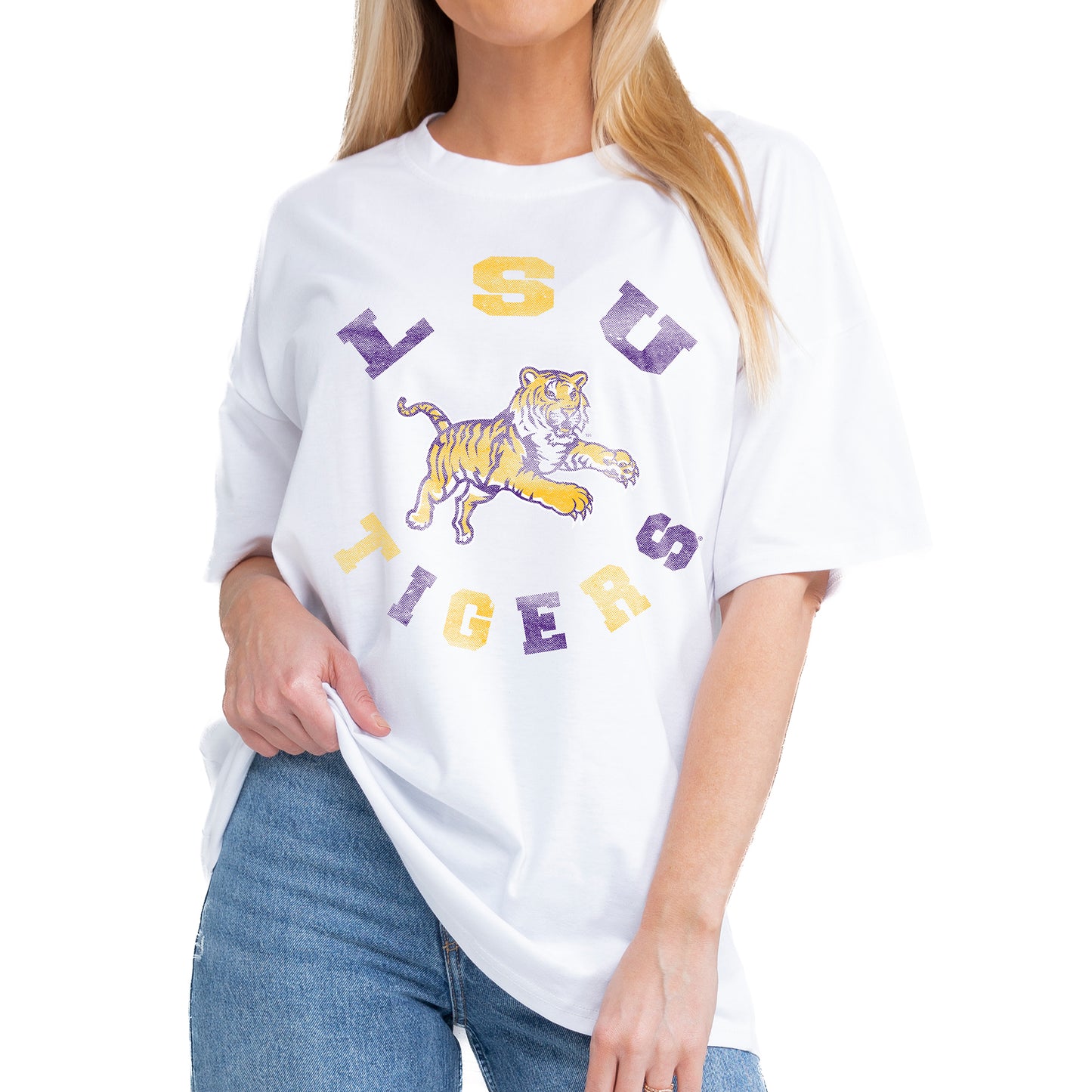 Women's Gameday Couture White LSU Tigers This Time Around Oversized T-Shirt