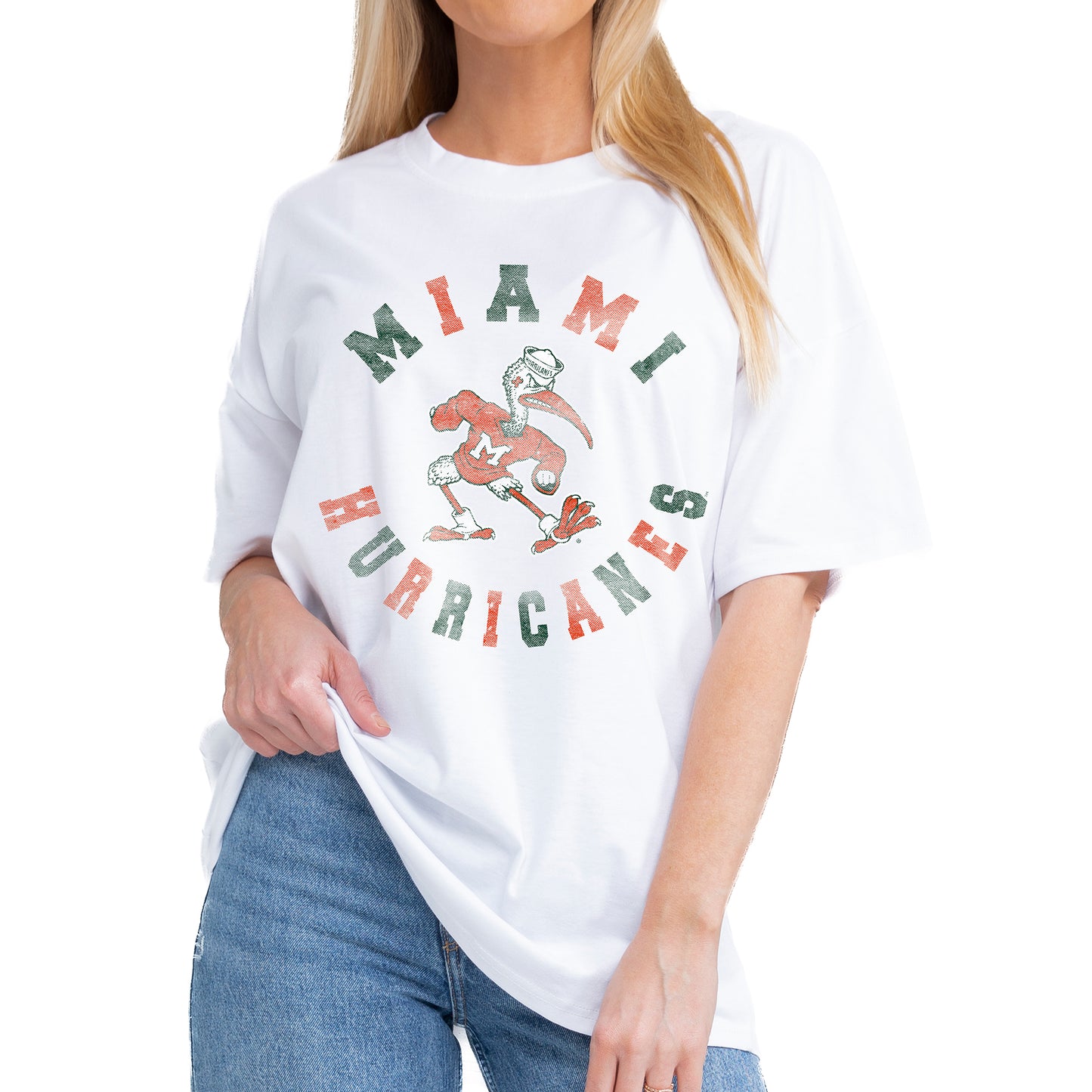 Women's Gameday Couture White Miami Hurricanes This Time Around Oversized T-Shirt