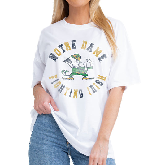 Women's Gameday Couture White Notre Dame Fighting Irish This Time Around Oversized T-Shirt