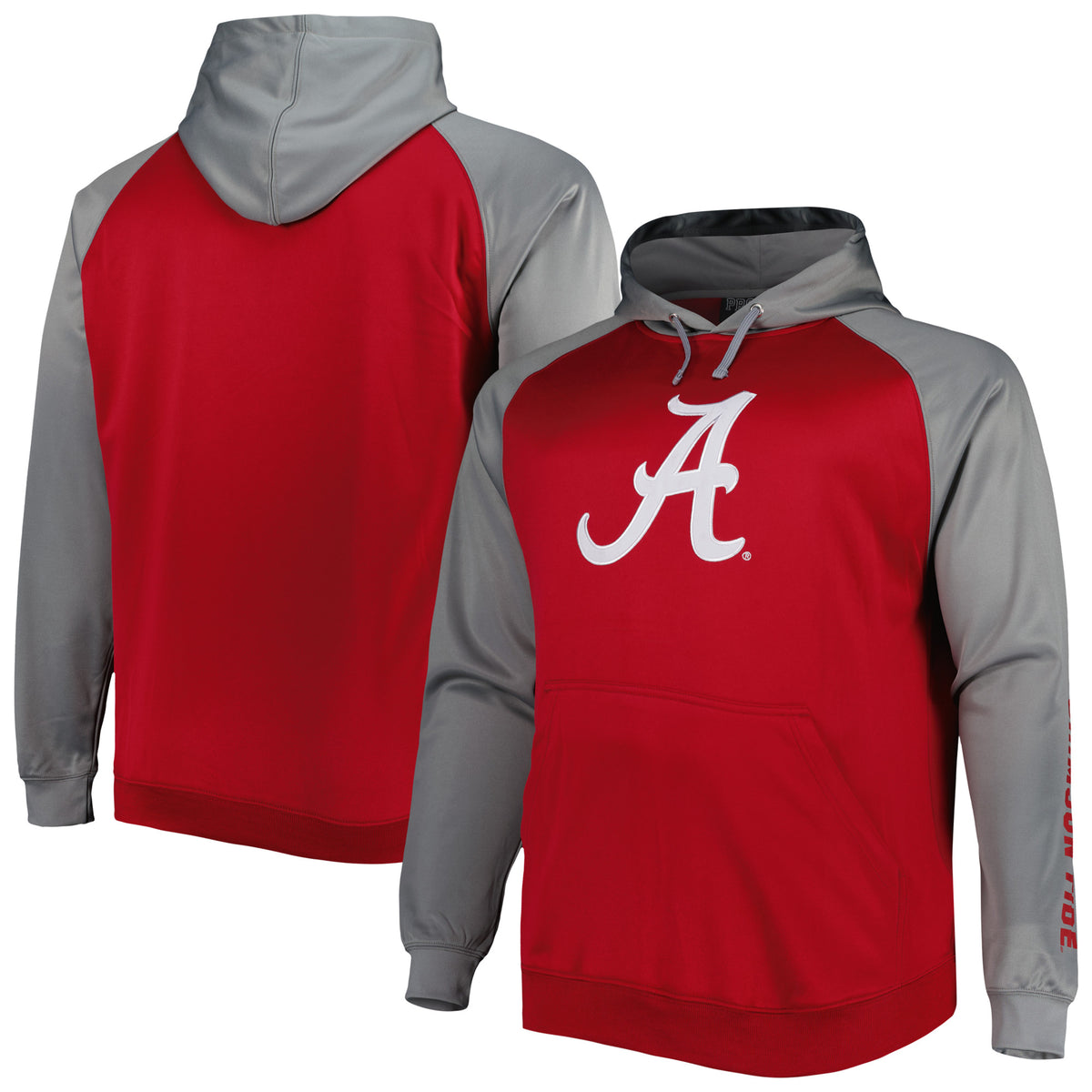 Men's Crimson Alabama Crimson Tide Big & Tall Raglan Fleece Pullover Hoodie