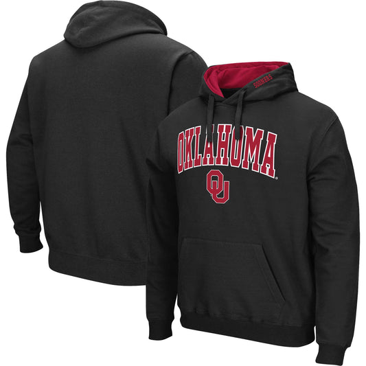 Men's Colosseum Black Oklahoma Sooners Arch & Logo 3.0 Pullover Hoodie