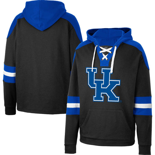 Men's Colosseum Black Kentucky Wildcats Lace-Up 4.0 Pullover Hoodie