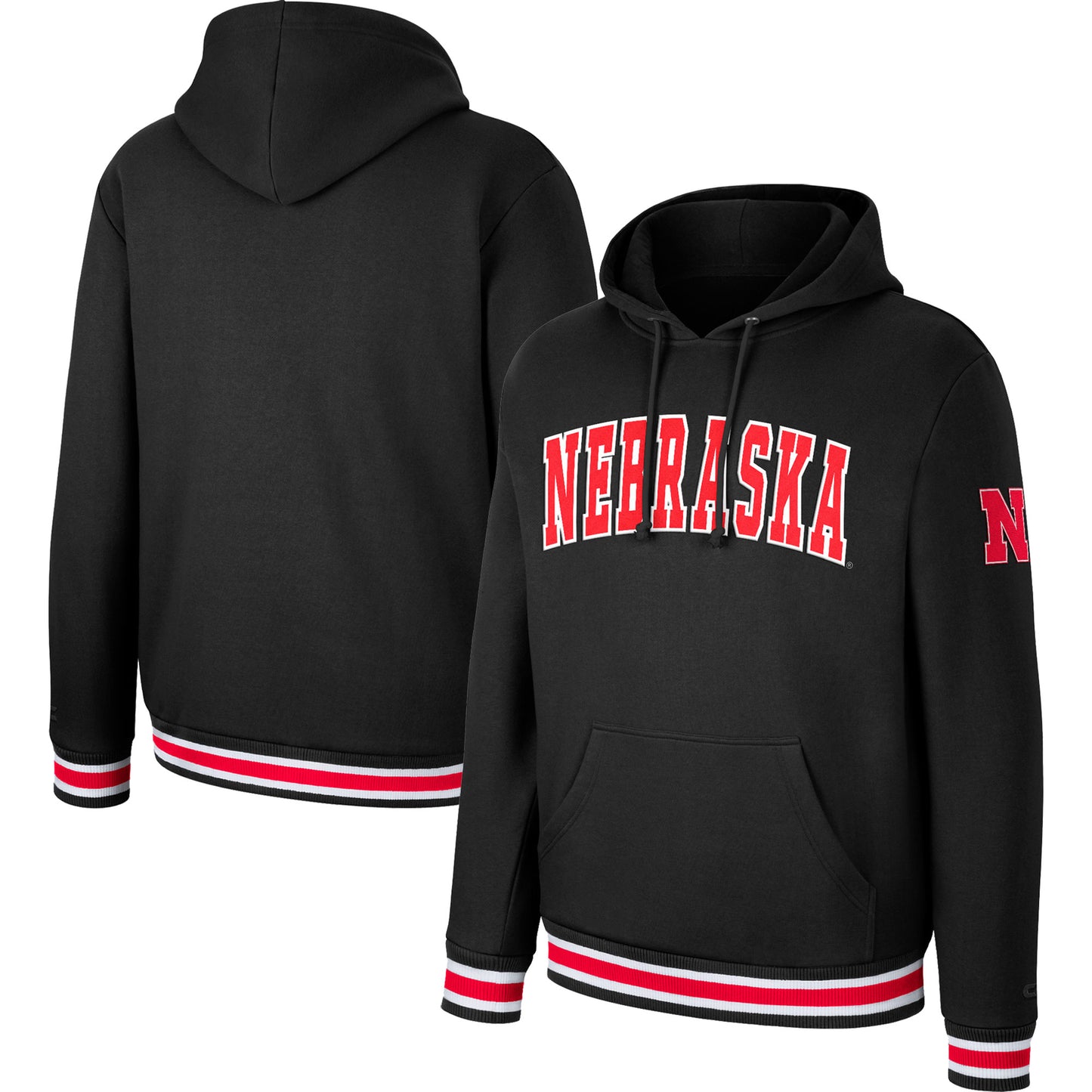 Men's Colosseum Black Nebraska Huskers Varsity Arch Pullover Hoodie