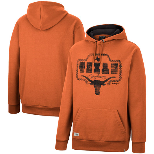 Men's Colosseum x Wrangler Texas Orange Texas Longhorns Rope Pullover Hoodie