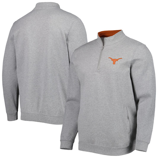 Men's Colosseum Heathered Gray Texas Longhorns Tortugas Quarter-Zip Sweatshirt