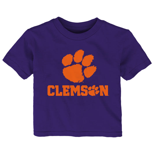 Infant Purple Clemson Tigers Team Lockup T-Shirt