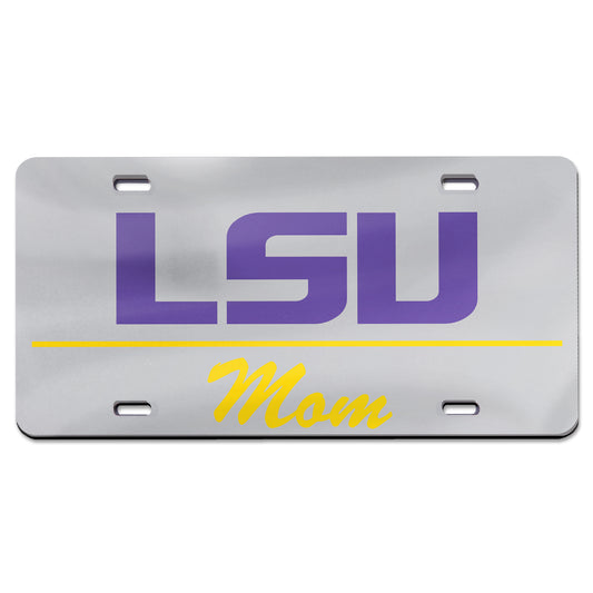 WinCraft LSU Tigers Mom Laser Cut Acrylic License Plate