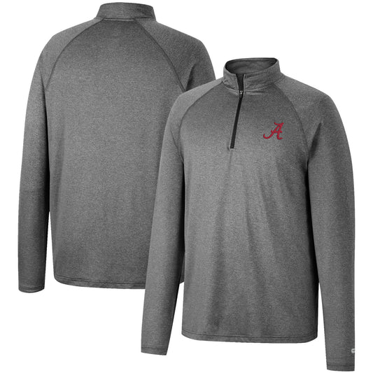 Men's Colosseum Heathered Gray Alabama Crimson Tide Earth First Raglan Quarter-Zip Windshirt