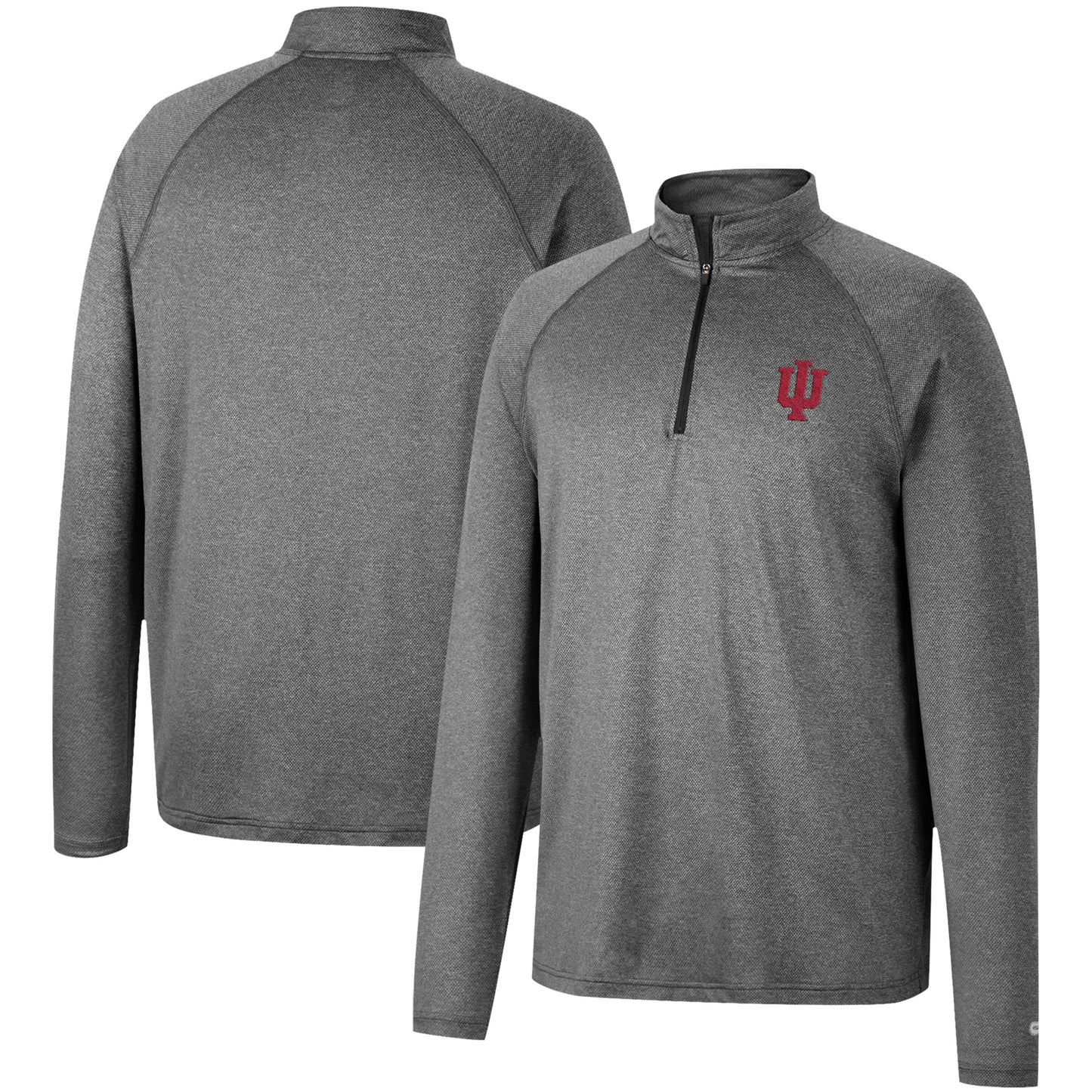 Men's Colosseum Heathered Gray Indiana Hoosiers Earth First Raglan Quarter-Zip Windshirt