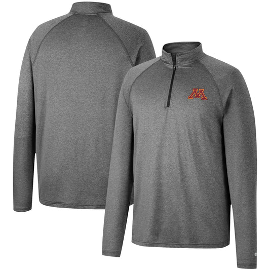 Men's Colosseum Heathered Gray Minnesota Golden Gophers Earth First Raglan Quarter-Zip Windshirt