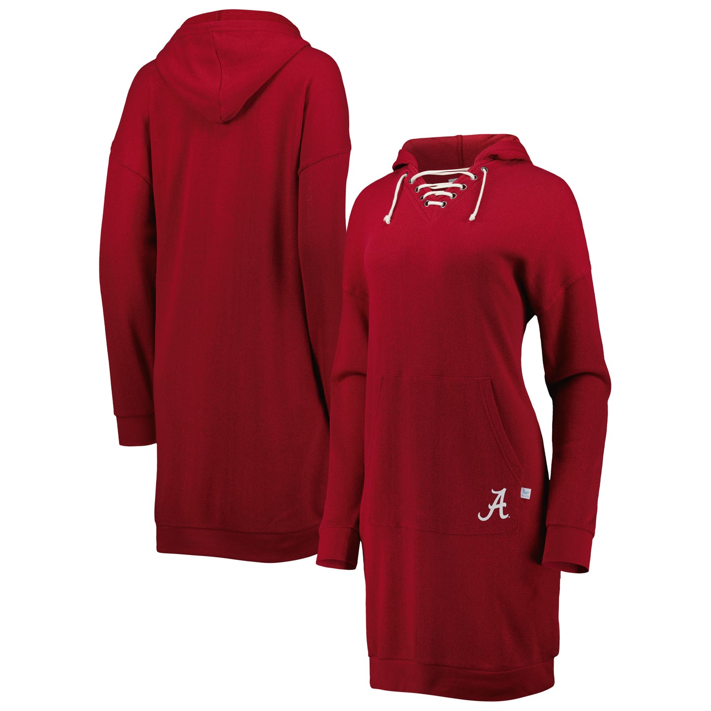 Women's Touch Crimson Alabama Crimson Tide Quick Pass Lace-Up V-Neck Hoodie Dress