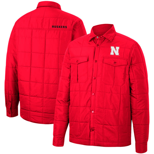 Men's Colosseum Scarlet Nebraska Huskers Detonate Quilted Full-Snap Jacket