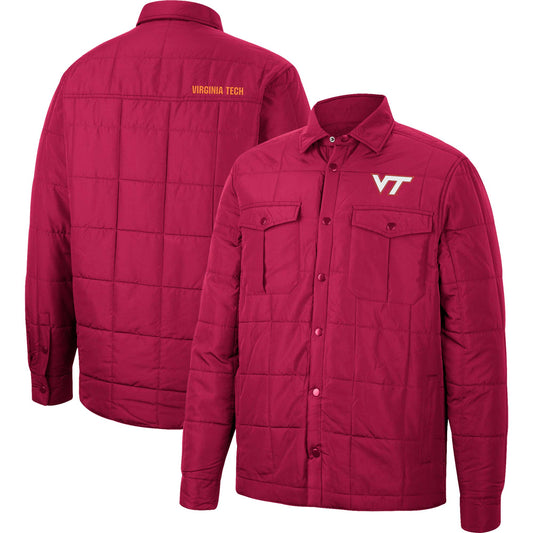 Men's Colosseum Maroon Virginia Tech Hokies Detonate Quilted Full-Snap Jacket