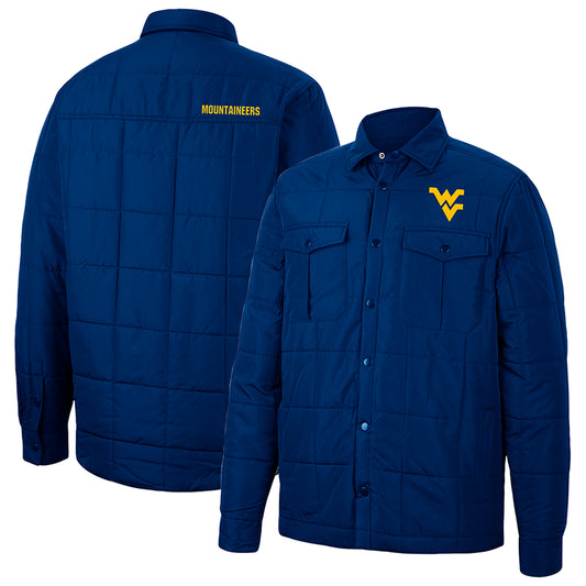 Men's Colosseum Navy West Virginia Mountaineers Detonate Quilted Full-Snap Jacket