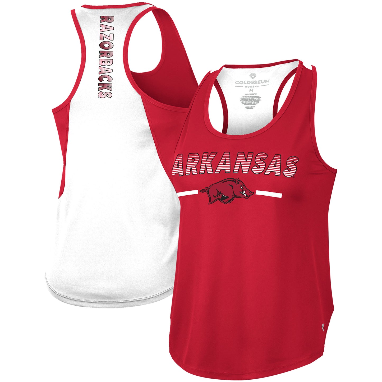 Women's Colosseum Cardinal Arkansas Razorbacks Sachs 2-Hit Scoop Neck Racerback Tank Top