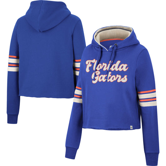 Women's Colosseum Royal Florida Gators Retro Cropped Pullover Hoodie