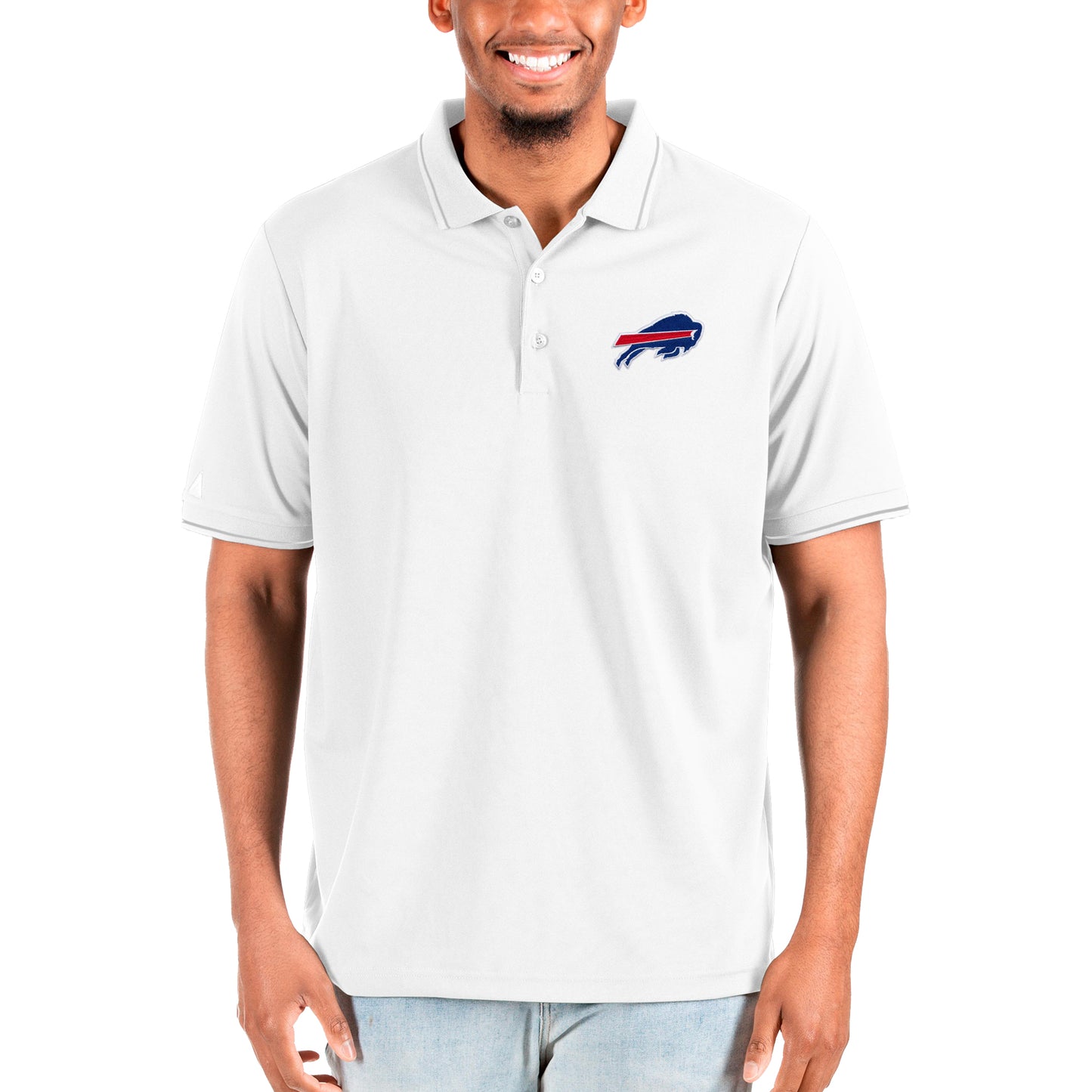 Men's Antigua White Buffalo Bills Big & Tall Affluent Polo