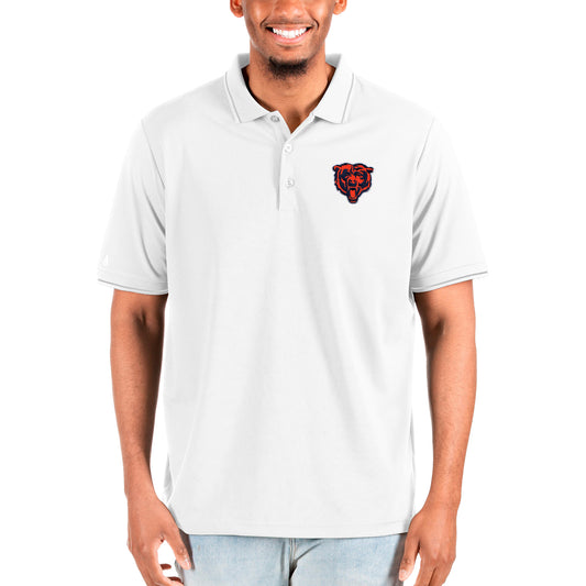 Men's Antigua White Chicago Bears Big & Tall Affluent Polo