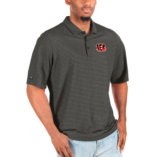 Men's Antigua Heathered Black Cincinnati Bengals Big & Tall Esteem Polo