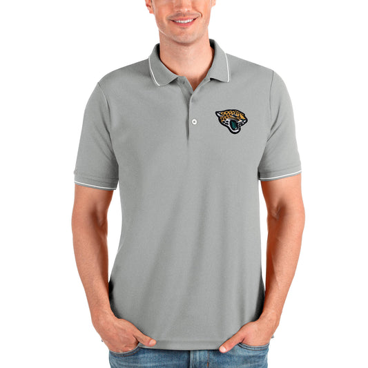 Men's Antigua Heathered Gray Jacksonville Jaguars Affluent Polo