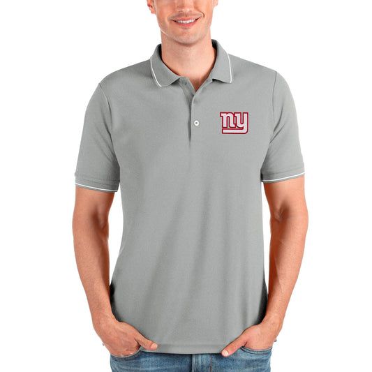 Men's Antigua Heathered Gray New York Giants Affluent Polo