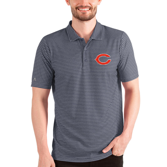 Men's Antigua Heathered Navy/White Chicago Bears Esteem Polo