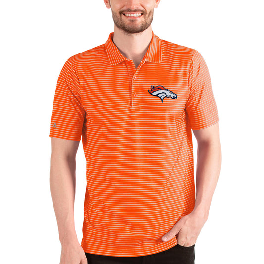 Men's Antigua Heathered Orange/White Denver Broncos Esteem Polo