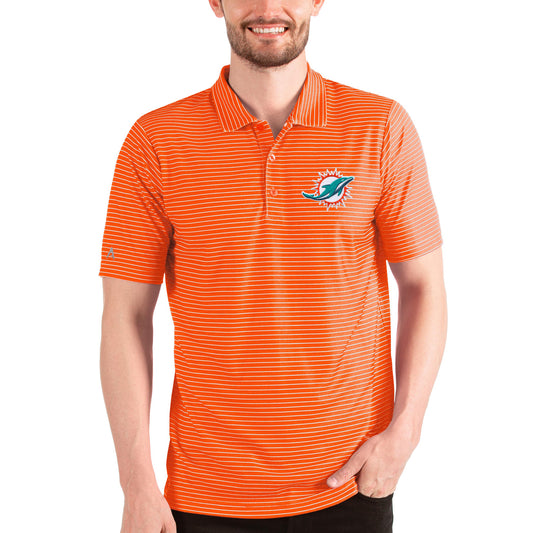 Men's Antigua Heathered Orange/White Miami Dolphins Esteem Polo