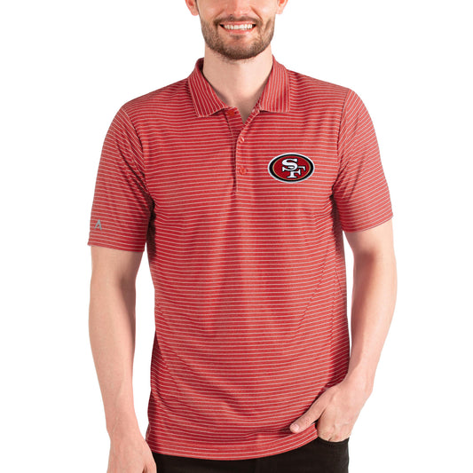 Men's Antigua Heathered Scarlet/White San Francisco 49ers Esteem Polo
