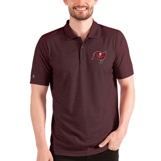 Men's Antigua Heathered Black/Red Tampa Bay Buccaneers Esteem Polo