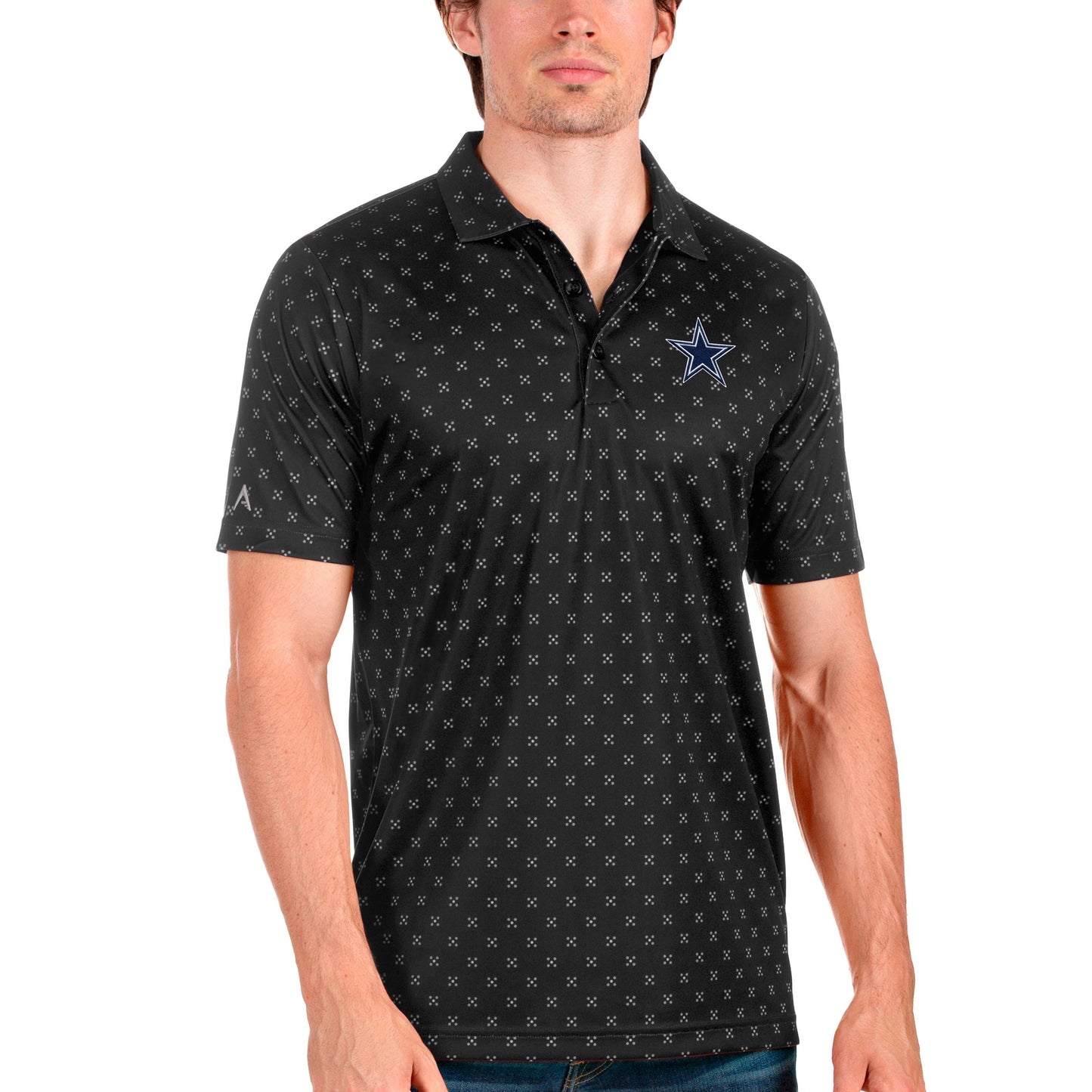 Men's Antigua Black Dallas Cowboys Spark Polo