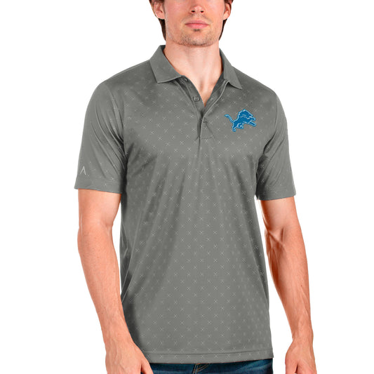 Men's Antigua Steel Detroit Lions Spark Polo