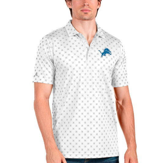 Men's Antigua White Detroit Lions Spark Polo