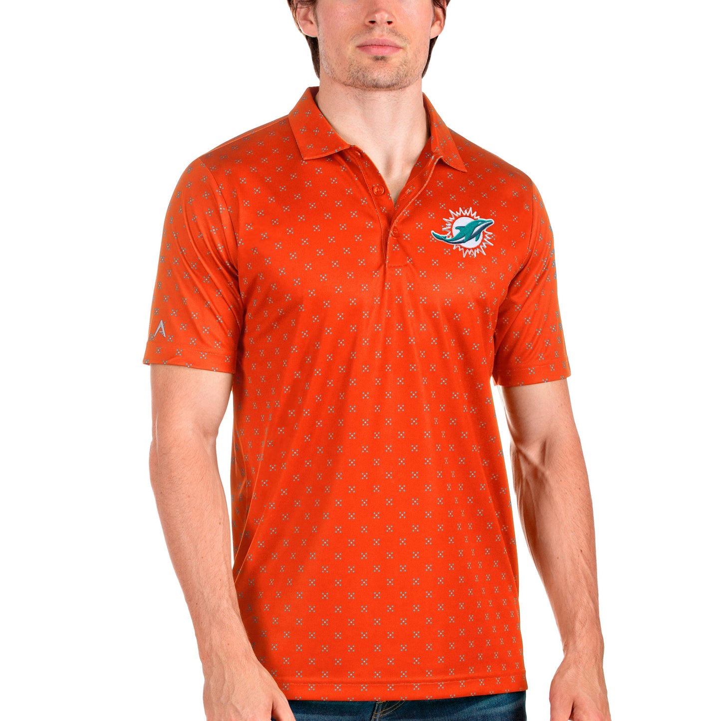 Men's Antigua Orange Miami Dolphins Spark Polo