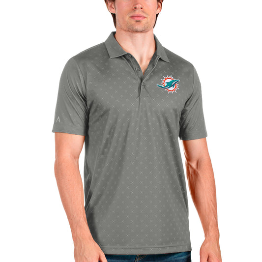 Men's Antigua Steel Miami Dolphins Spark Polo