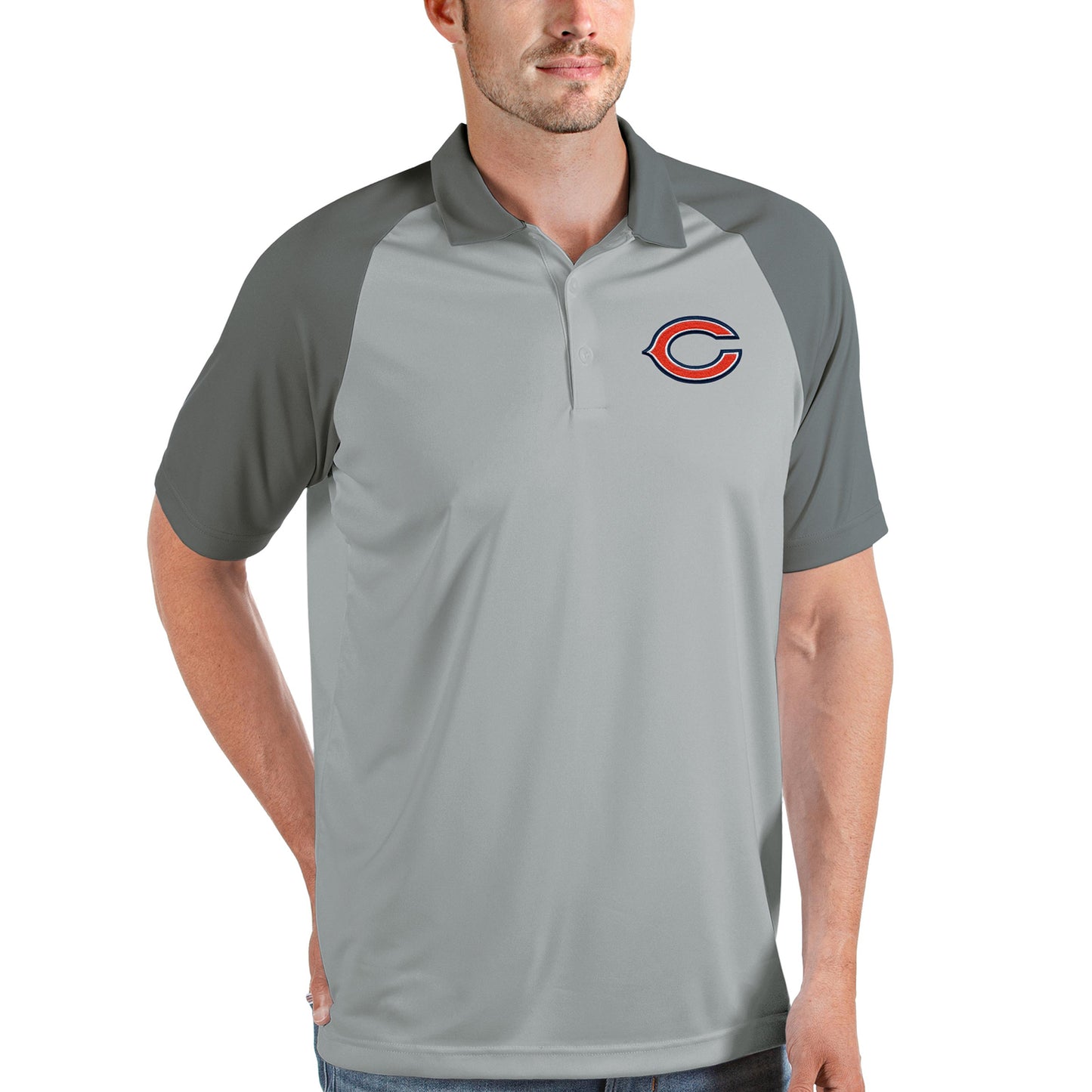 Men's Antigua Gray/Steel Chicago Bears Nova Polo