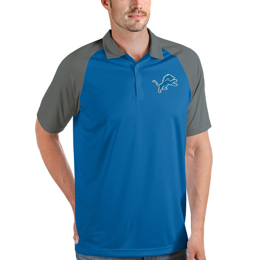 Men's Antigua Blue/Steel Detroit Lions Nova Polo