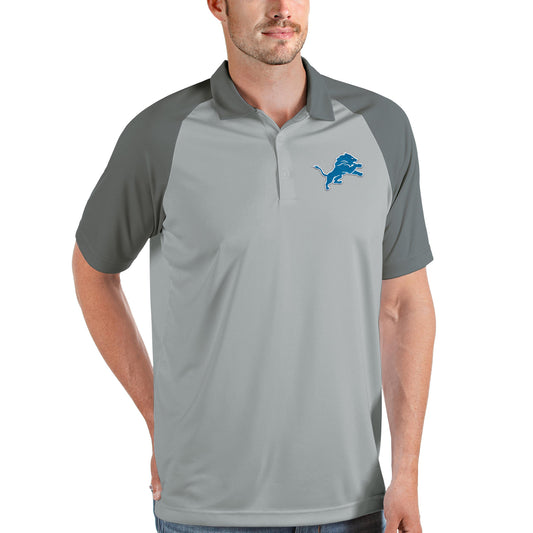 Men's Antigua Gray/Steel Detroit Lions Nova Polo
