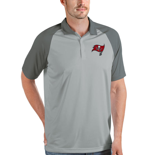 Men's Antigua Gray/Steel Tampa Bay Buccaneers Nova Polo