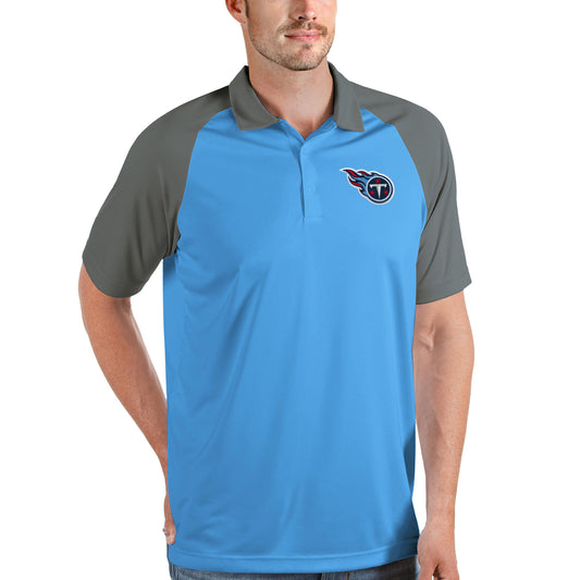 Men's Antigua Light Blue/Steel Tennessee Titans Nova Polo