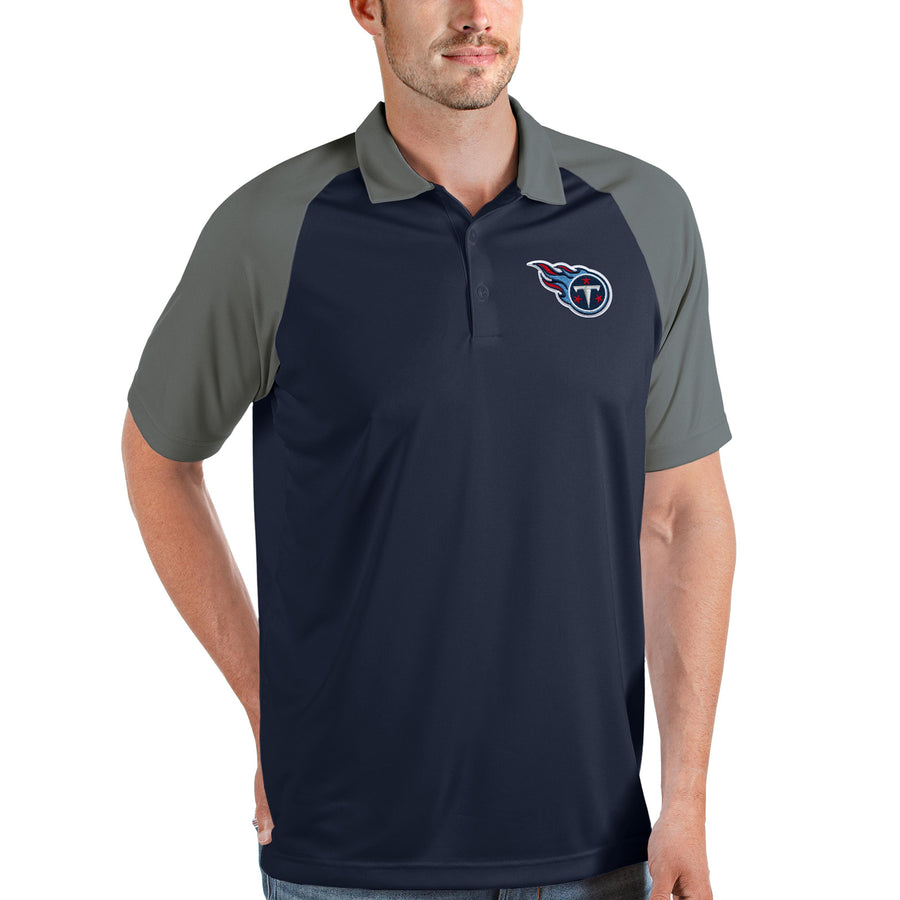 Men's Antigua Navy/Steel Tennessee Titans Nova Polo