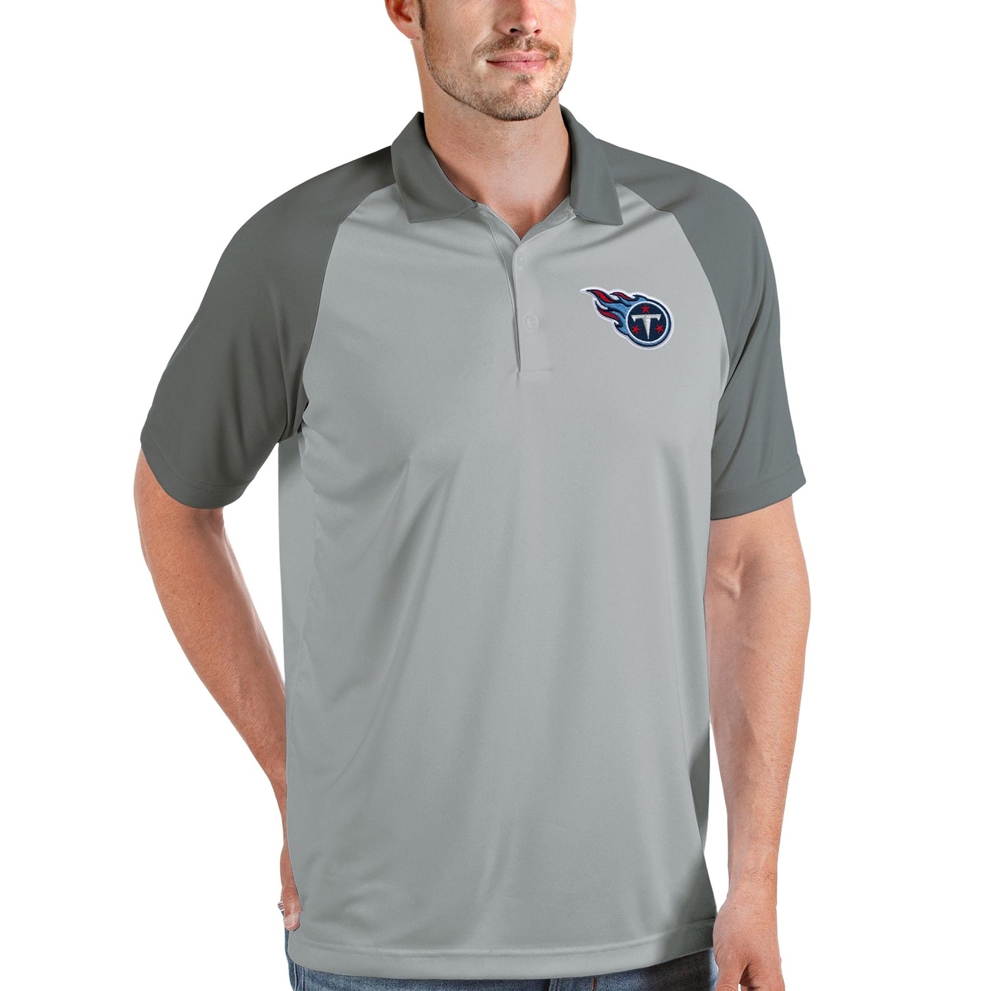 Men's Antigua Gray/Steel Tennessee Titans Nova Polo