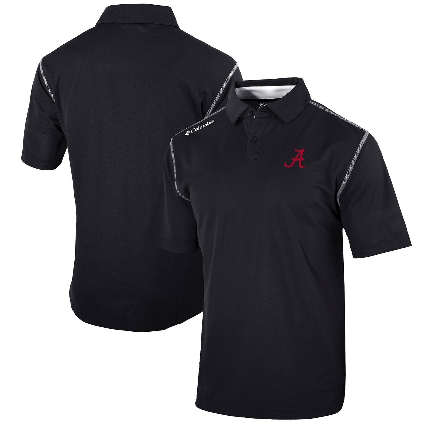 Men's Columbia Black Alabama Crimson Tide Omni-Wick Shotgun Polo